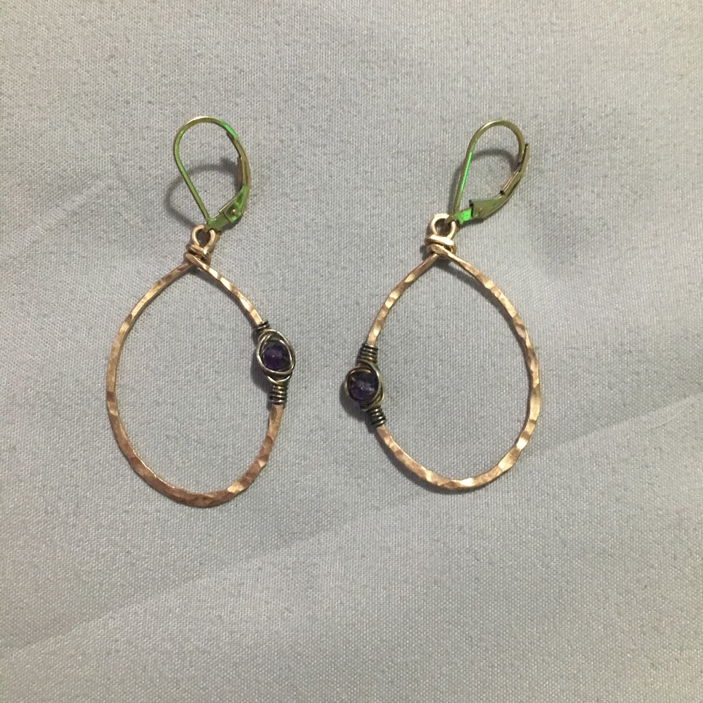 Anthropologie Gold Hoop Dangle Earrings